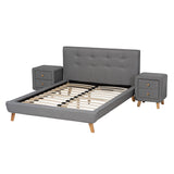 Jonesy Bedroom Set, Full, Grey/Oak Brown