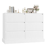 White Dresser for Bedroom, Modern 6 Drawer Dresser, Double Dresser Chest of Drawers