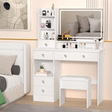 Vanity Desk with Mirror and Lights, Makeup Vanity with Stool, Vanity Mirror with Lights