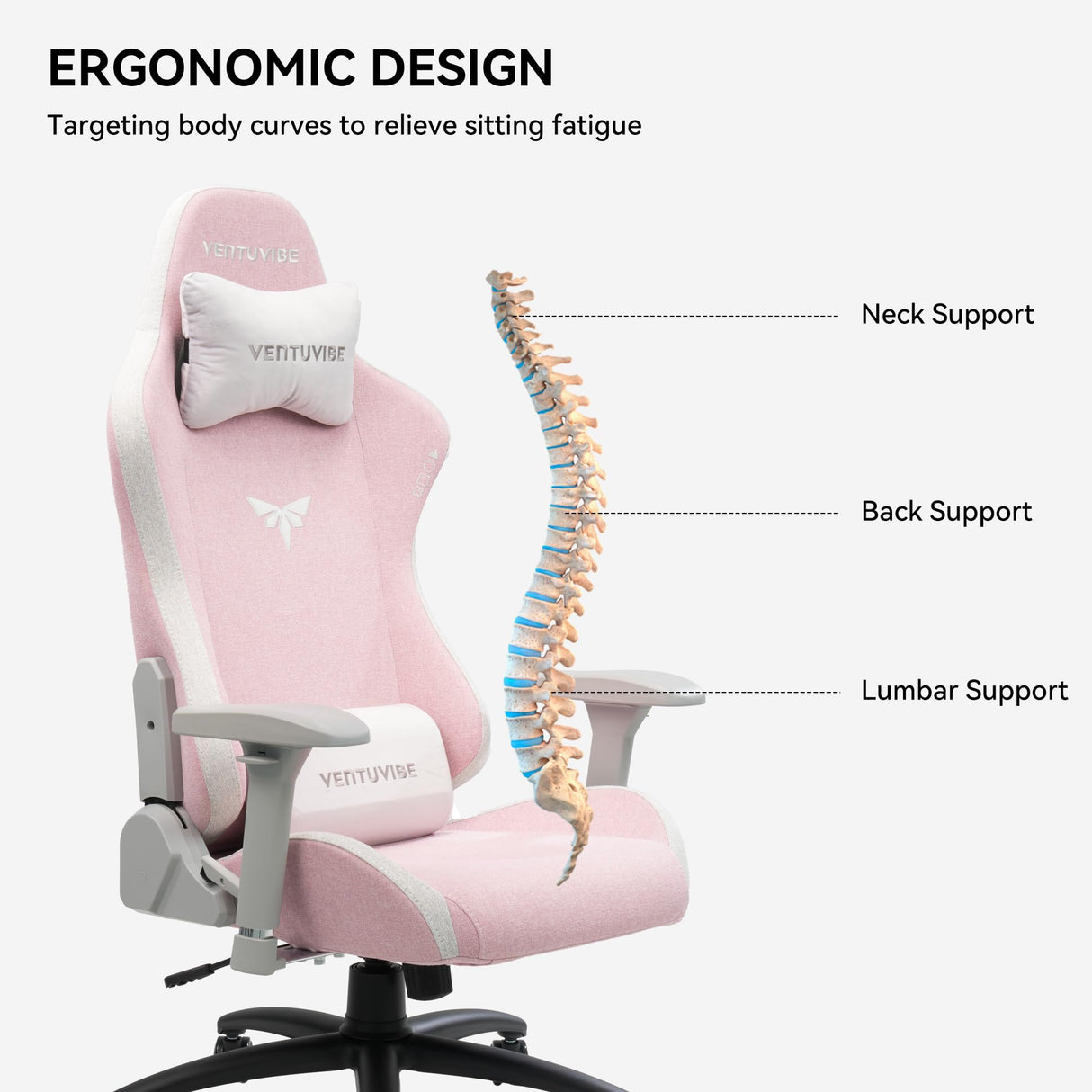 Gaming Chair with 4D Armrests - 155° Reclining High Back Ergonomic Office Chair