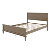 Platform Bed with Headboard and Footboard, Mid-Century Wood Queen Size Bed