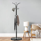 Metal Modern Coat Racks, Cactus Coat Rack Freestanding with Natural Marble Base