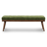 Luca Bench, Distressed Green Velvet