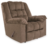 Drakestone Tufted Manual Rocker Recliner with Lumber Heat and Massage, Light Brown