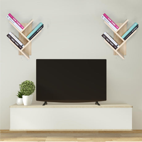 Tree Bookshelf 7-Tier | Wall Bookshelf | Book Organizer | Solid Wood Bookshelf