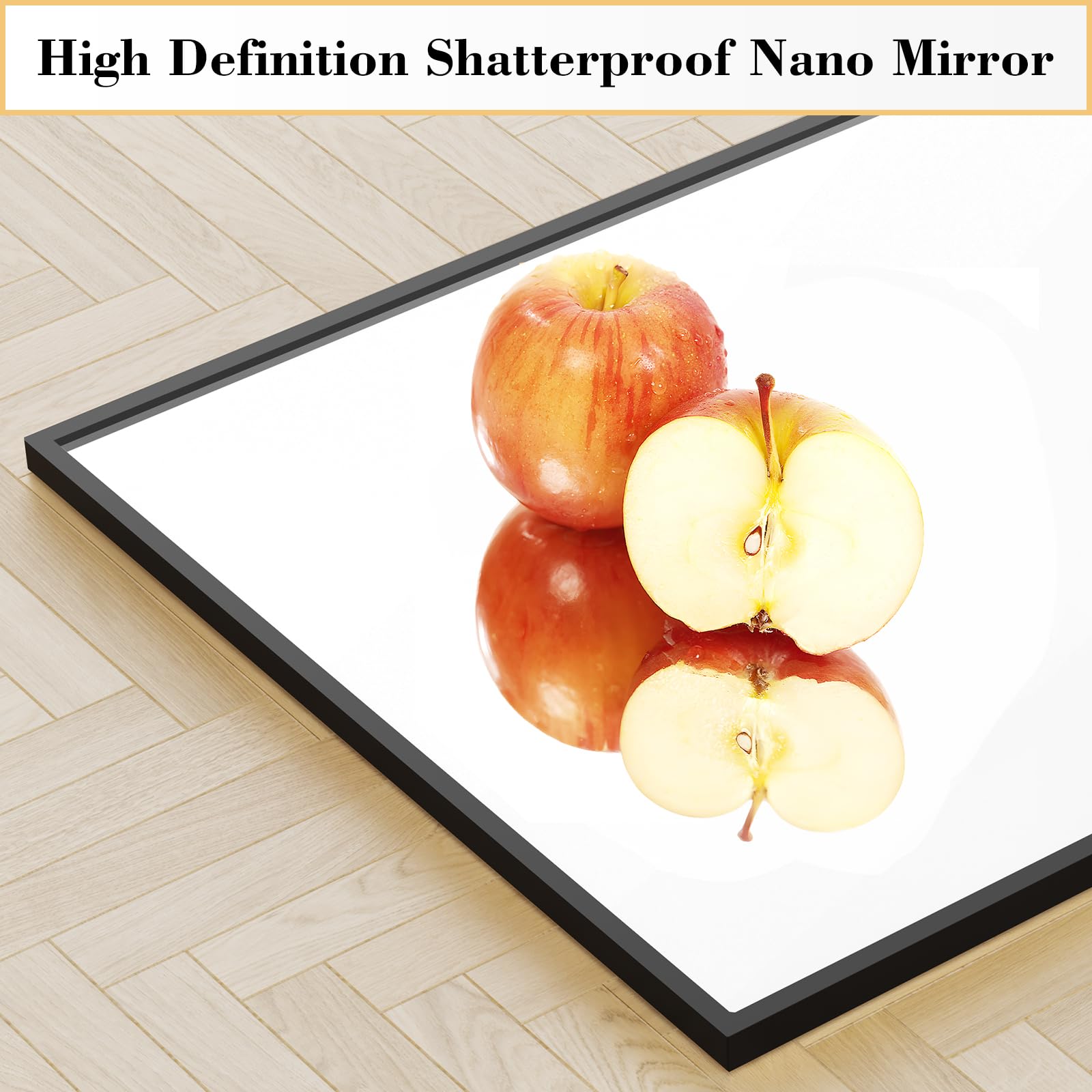 DUMOS Full Length Mirror with Stand, 59''×16'' Floor Mirror with Aluminum Alloy Frame for Bedroom, Standing Full Body Mirror with Shatter-Proof Glass for Wall, Living Room, Cloakroom, Rect-Black,