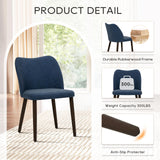 Upholstered Dining Chairs Set of 2 - Blue PU Leather