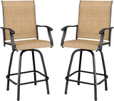 Patio Bar Stools Set of 2 All-Weather Outdoor Patio Furniture Set Counter Height Tall Patio