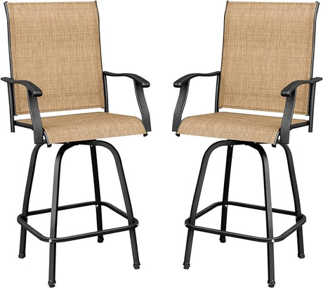 Patio Bar Stools Set of 2 All-Weather Outdoor Patio Furniture Set Counter Height Tall Patio