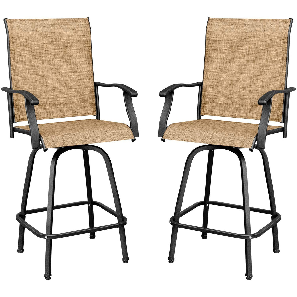 Patio Bar Stools Set of 2 All-Weather Outdoor Patio Furniture Set Counter Height Tall Patio