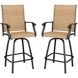 Patio Bar Stools Set of 2 All-Weather Outdoor Patio Furniture Set Counter Height Tall Patio