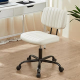 Small Office Desk Chair with Wheels Armless Comfy Computer Chair with Lumbar Support