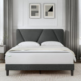 Queen Bed Frame with Headboard, Bed Frame Queen Size with Upholstered Headboard Platform Bed,