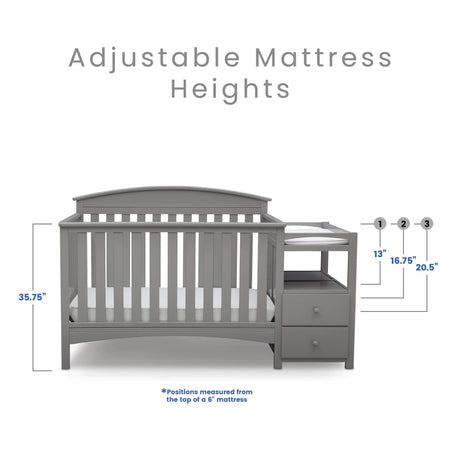 Abby Convertible Crib and Changer, Grey