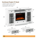 58” Fireplace TV Stand for TVs up to 65 Inch, Entertainment Center with 23" Electric