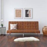 Emily 71 Inch Futon Sofa Bed, Armless Upholstered Couch Sleeper with Tufted Back and Seat