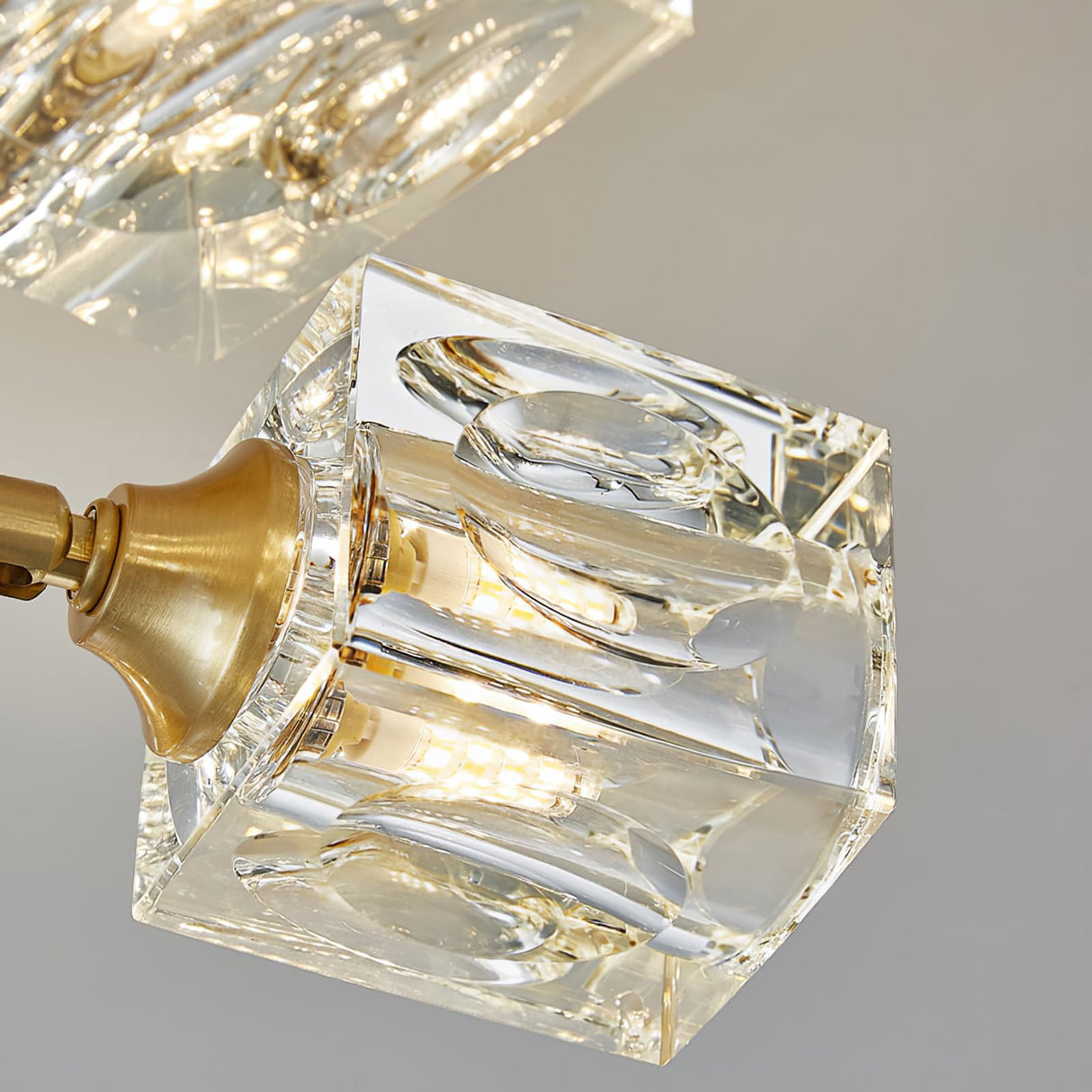 Ceiling Light Semi Flush Mount Ceiling Light 6 Lights Crystal Chandeliers Ceiling Light Gold