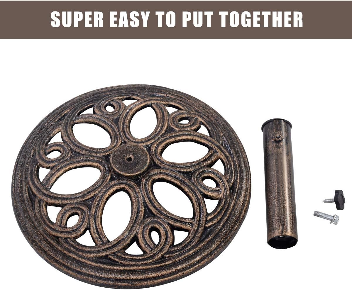 18" Round Umbrella Base Stand 23Lbs Cast Iron Market Patio