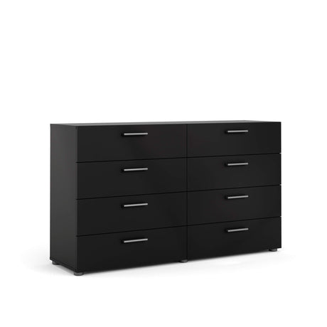 Tvilum 8 Drawer Double Dresser, 15.85" D x 55.12" W x 32.17" H, Black Matte