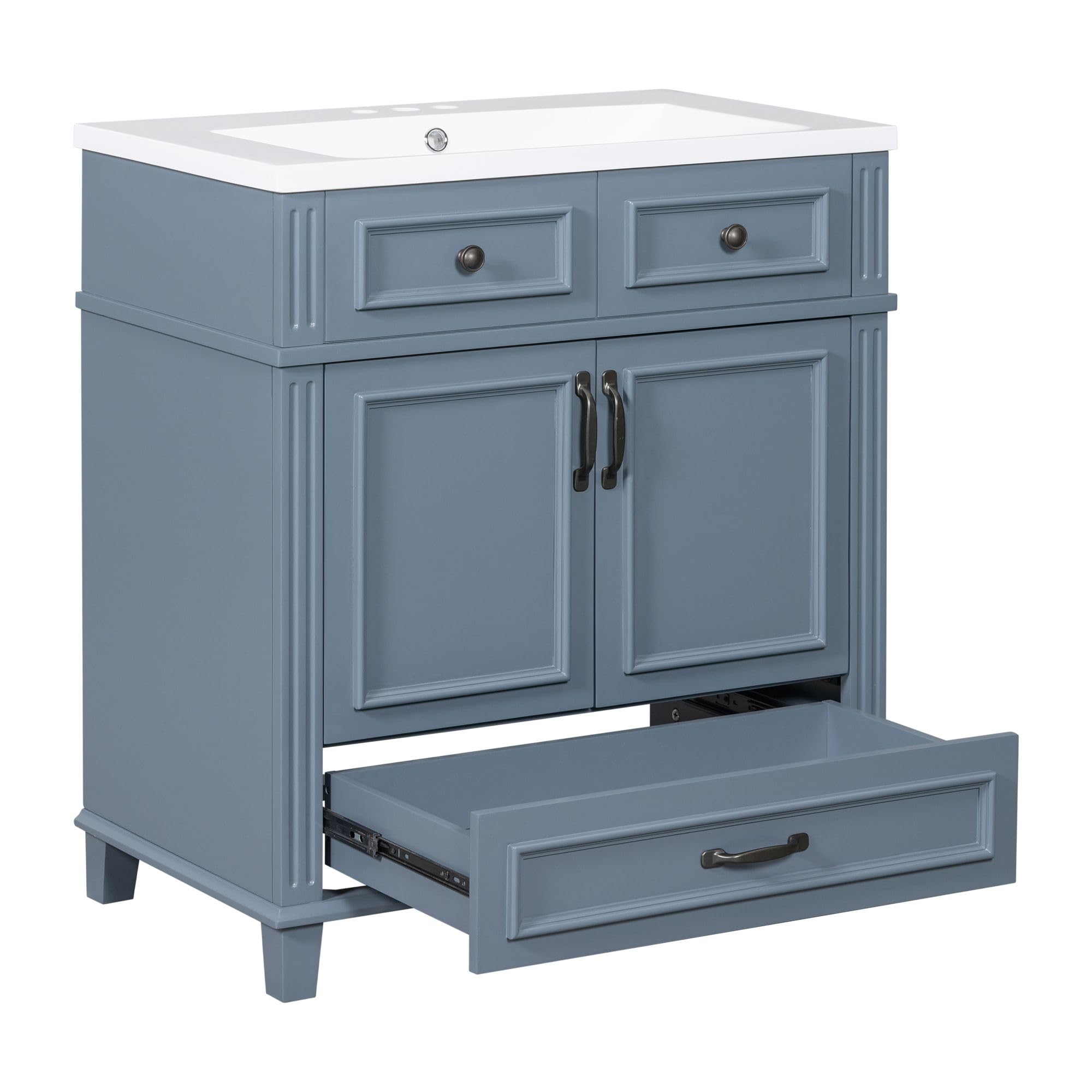 30 Inch Bathroom Vanity with Sink, Modern Single Sink Bathroom Storage Cabinet