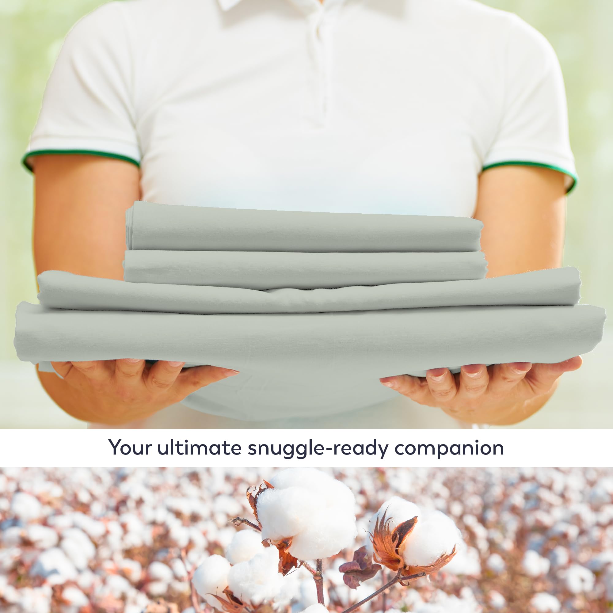 100% Cotton Full Size Bed Sheets, Organic Cotton Light Green Full Size Sheet Sets