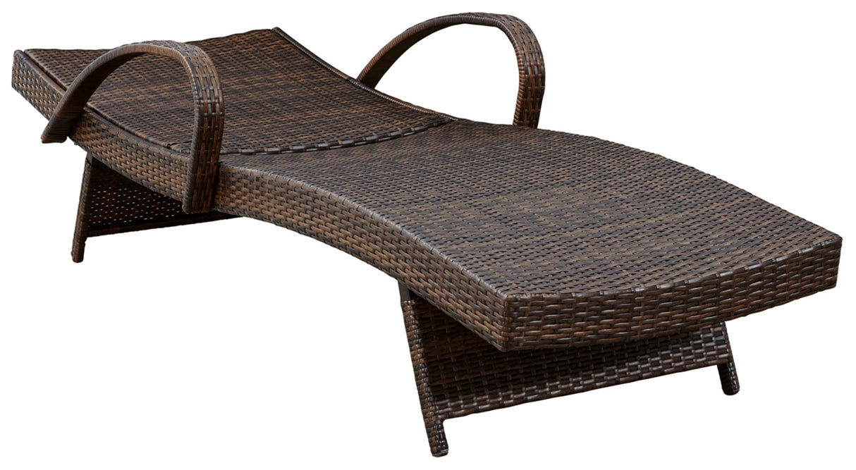Outdoor Kantana 2 Piece Patio Wicker Chaise Lounge Set, Brown