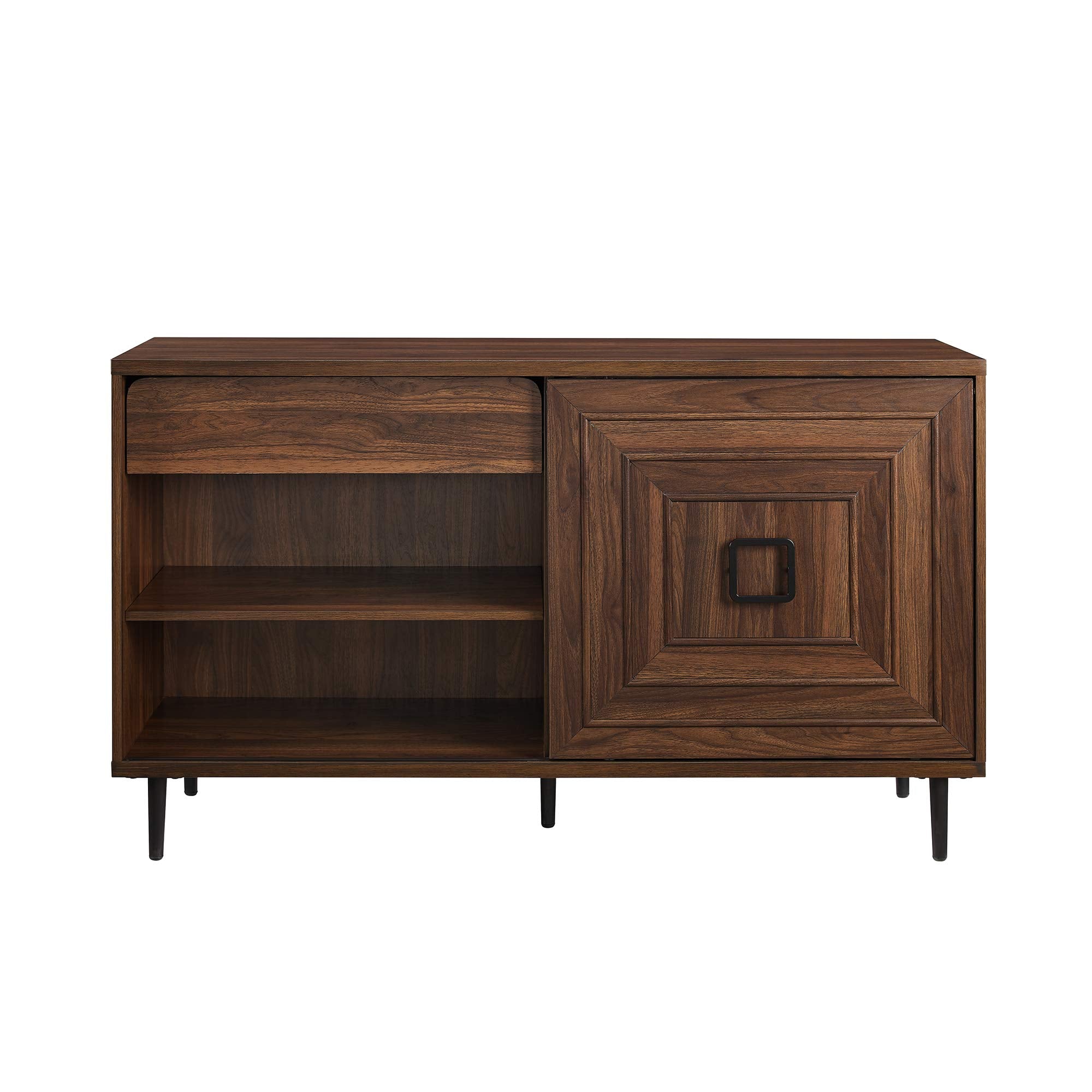 Mid-Century Modern Wood Kitchen Buffet Sideboard-Entryway Serving Storage Cabinet Doors