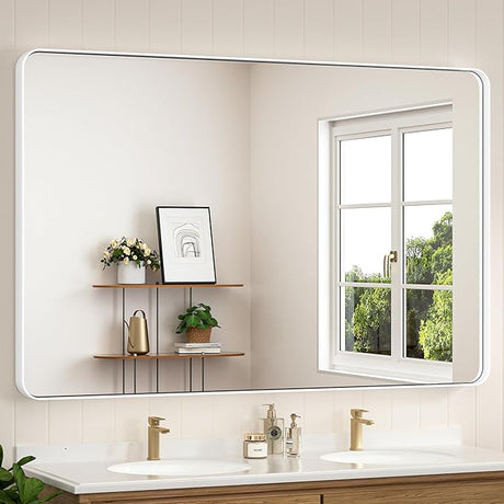 Black Mirrors for Wall, 60” x 36” Large Matte Black Bathroom Mirrors for Over Sink,