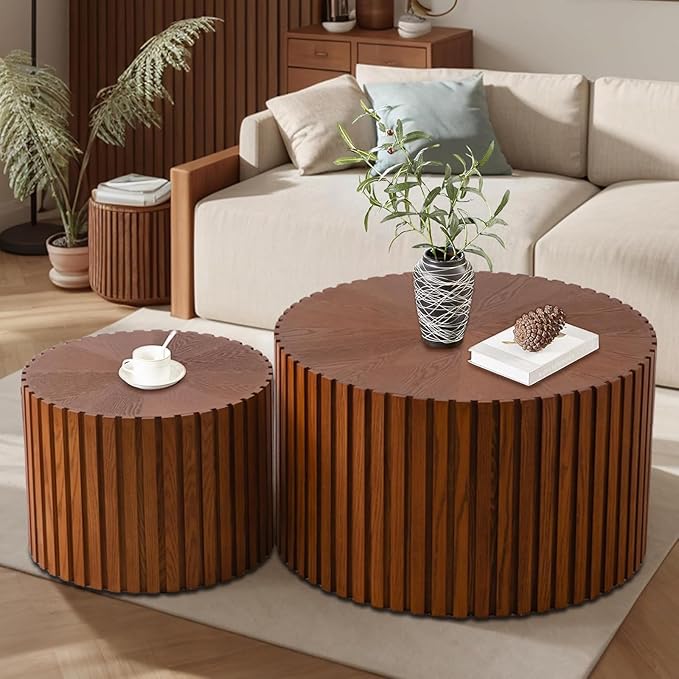Handcraft Drum Coffee Table Stylish Simple Circle Side End Table No Need l