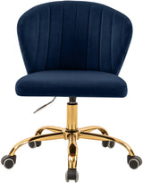 165Navy Finley Collection Modern | Contemporary Velvet Upholstered Swivel and