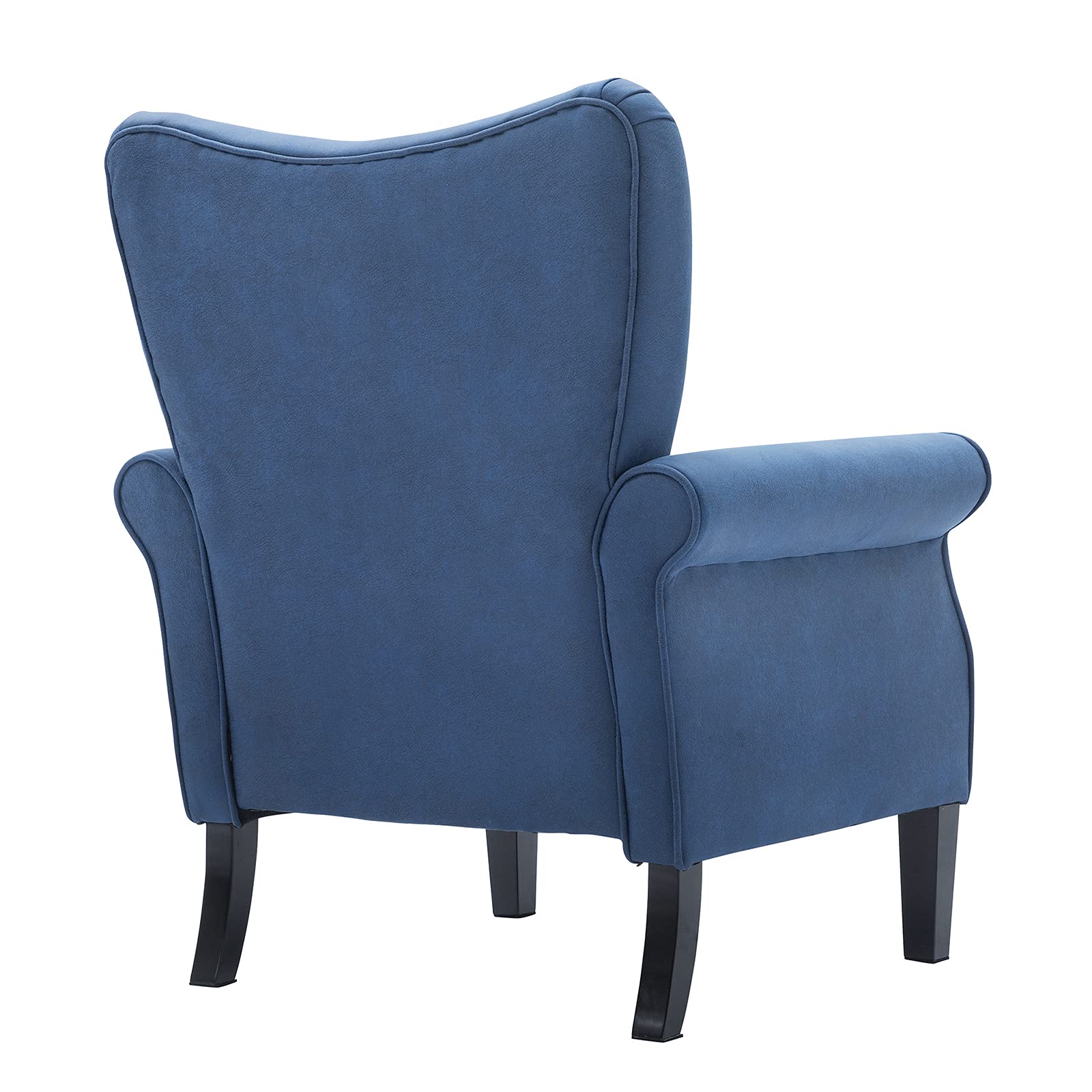 Tufted Upholstered Accent Arm Chair with Tech Cloth(Leathaire), Love Shape Single Sofa Club Chair for Living Room, Bedroom, Home Office, Reading/Hosting Room,Blue Color