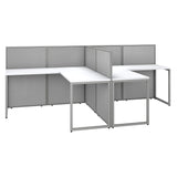 Easy Office 2 Person L Shaped Cubicle Desk Workstation, 60W x 45H, Pure White