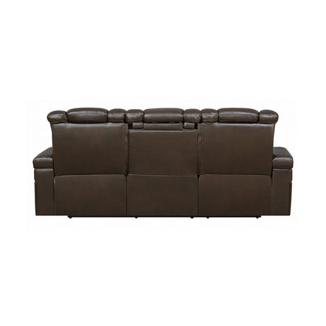 Delangelo Power Motion Reclining Sofa, Brown