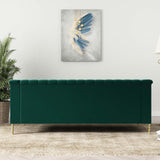 Green Velvet Couch Sofa, Tomkate 83" Mid-Century Modern Sofa Tufted Chesterfield