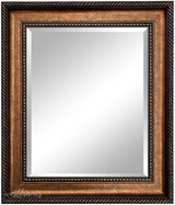 Santino Bathroom Vanity Rectangle Framed Wall Mirror (Gold Brown