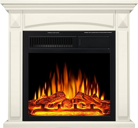 27” Electric Fireplace Mantel Wooden Surround Firebox