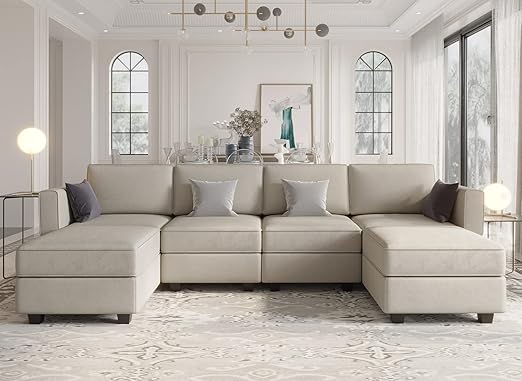 Modular Sectional Sofa U Shaped Sectional Couch with Reversible Chaises