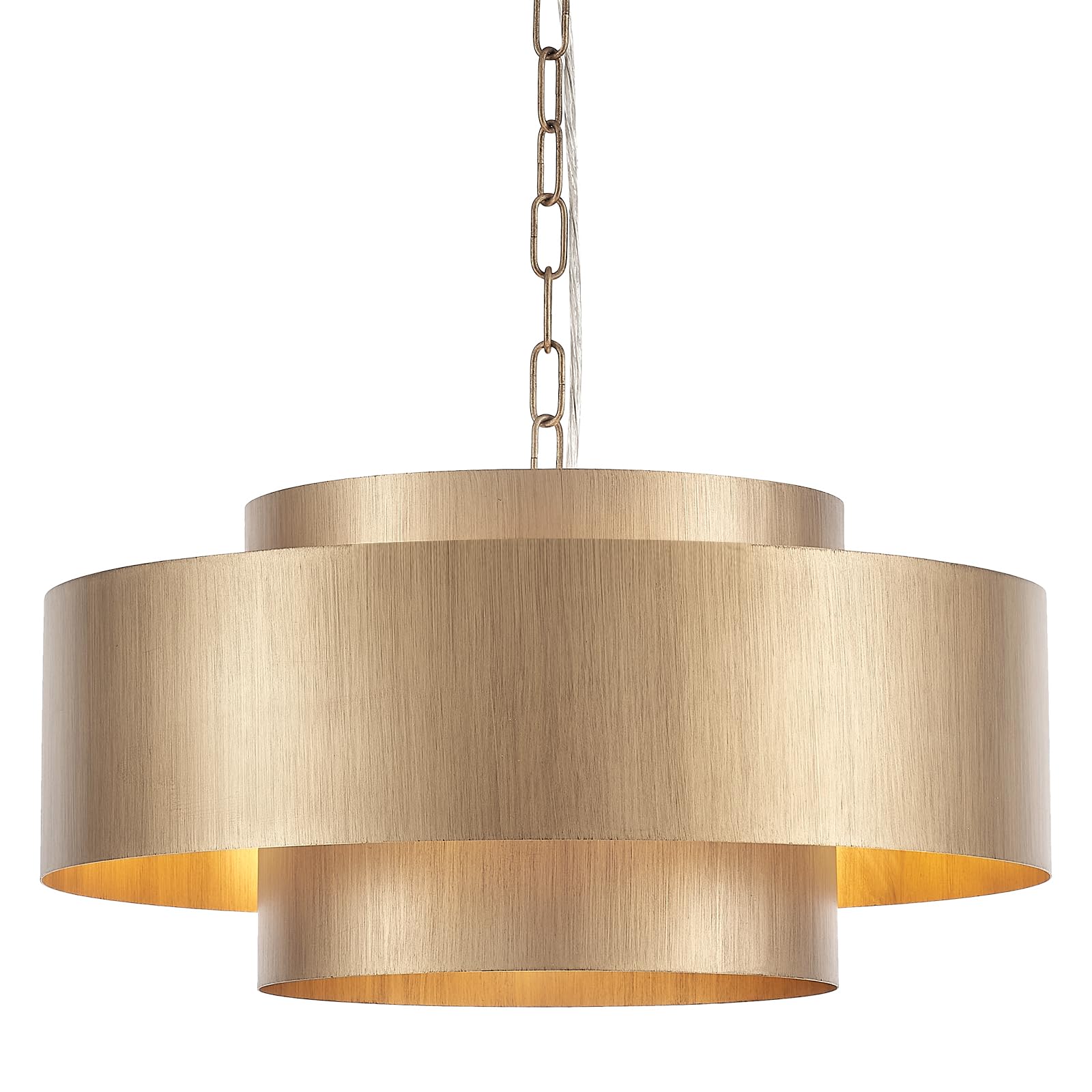 20” Brushed Brass Modern Chandelier Classic 3 Round Metal Pendant Light