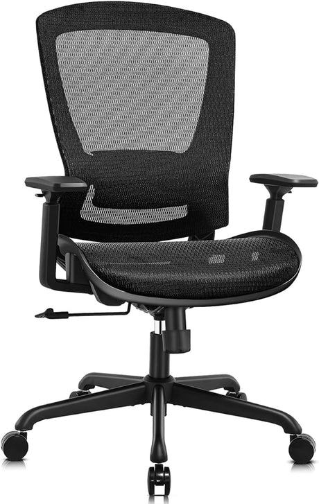 Mesh Office Chair,Ergonomic Computer Desk Chair,Sturdy Task Chair- Adjustable Lumbar