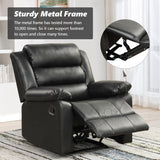 Manual Recliner Chair, Breathable PU Leather Reclining Chair, Extra Wide Recliners