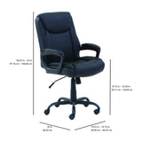 Classic Puresoft PU Padded Mid-Back Office Computer Desk Chair with Armrest