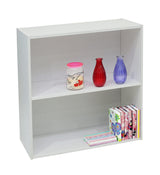 White Wood 2-Tier Shelf Bookcase Storage Organizer