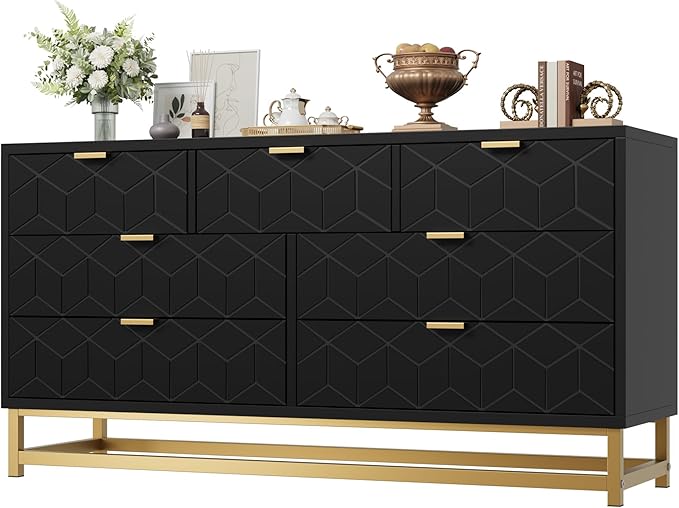 White 6 Drawer Dresser for Bedroom, 53.5" Large Dresser