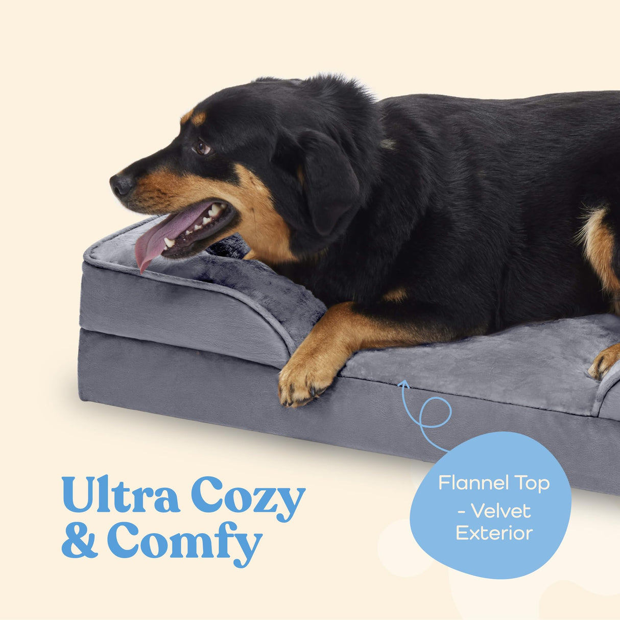 Comfort Expression Washable Dog Bed, Dog Beds for Large Dogs, Large Dog Bed with Removable Cover,Waterproof Dog Bed, Large Size Orthopedic Dog Bed