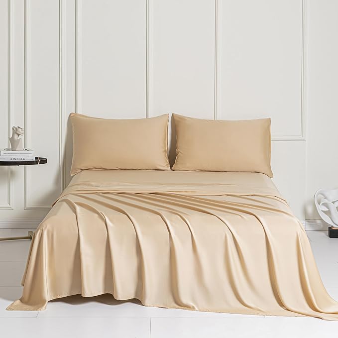 100% Tencel Lyocell King Sheet Set - 4 Pieces, Extra Soft and Cooling Bed Sheet Set