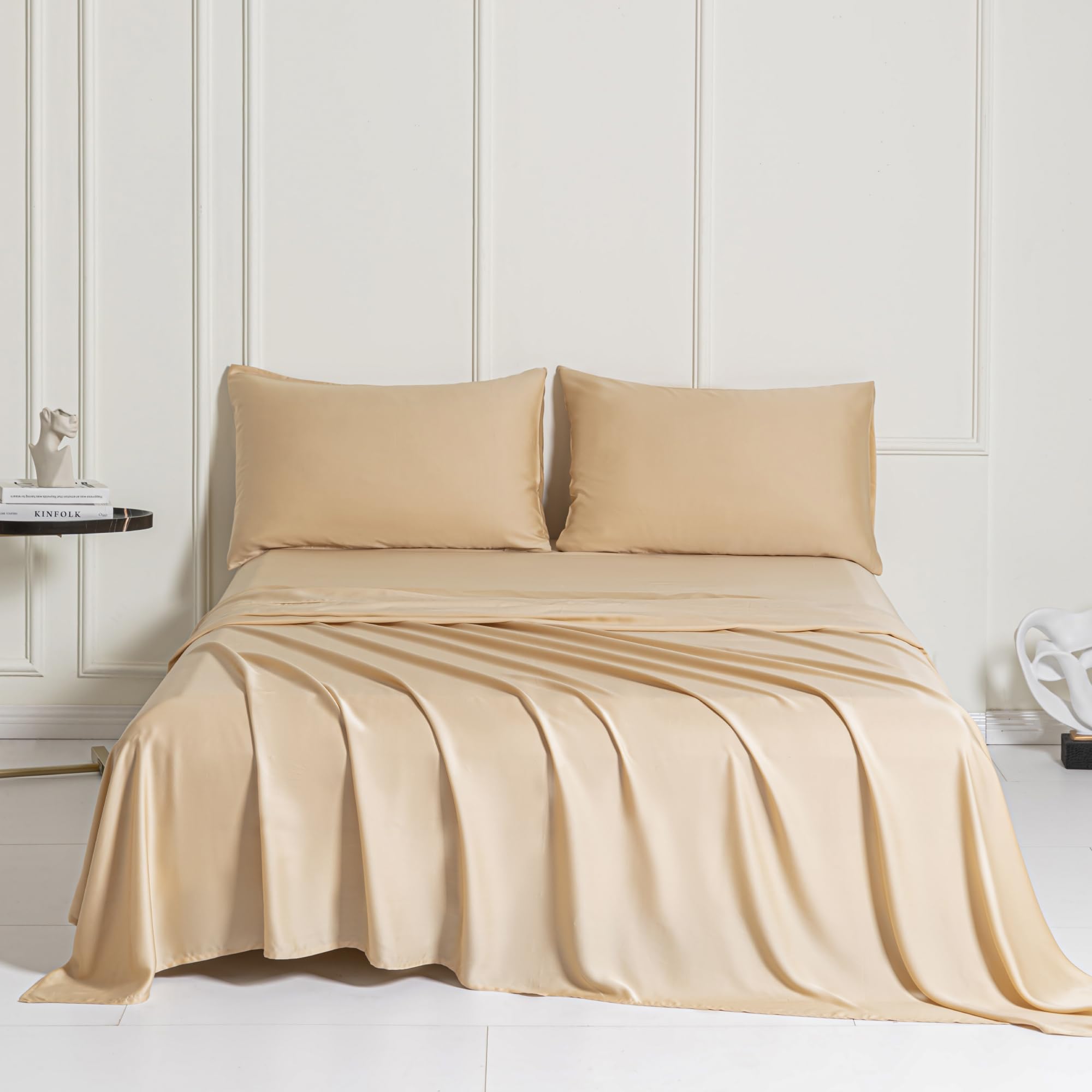 100% Tencel Lyocell King Sheet Set - 4 Pieces, Extra Soft and Cooling Bed Sheet Set