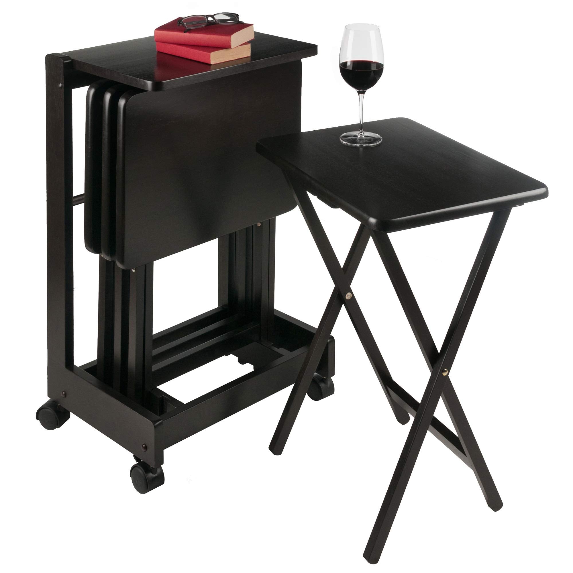 Wood Dylan 5-Piece Oversize Snack Table Set (Solid Wood Brienda)