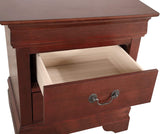 6PC Cherry Finish Louis Philippe Furniture Queen Size Bedroom Set. Bed, Dresser,