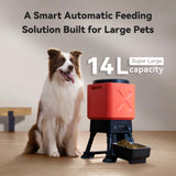 14L Automatic Dog Feeder with WiFi App Control & Anti-Blockage System