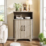 Storage Cabinet, Farmhouse Storage Cabinet with 2 Doors and Open Drawer